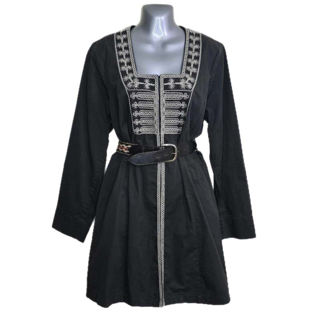 CAbi Turkish Delight Style 184 Charcoal Embroidered Military Jacket Size 16